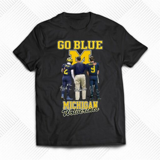 Go Blue Michigan Wolverines Signature T-shirt