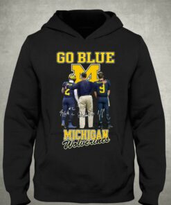 Go Blue Michigan Wolverines Signature T shirt 3