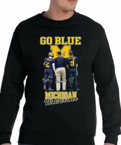 Go Blue Michigan Wolverines Signature T shirt 4