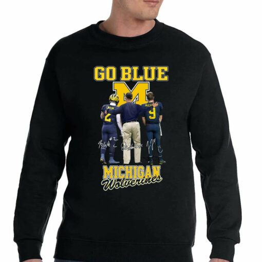 Go Blue Michigan Wolverines Signature T-shirt