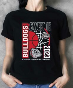 Gonzaga Bulldogs 2023 Ncaa Men's Basketball Tournament March Madness Sweet 16 T-shirt 1 Gonzaga Bulldogs 2023 Ncaa Mens Basketball Tournament March Madness Sweet 16 T shirt 2