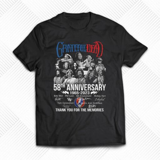 Grateful Dead 58th Anniversary 1965 – 2023 Thank You For The Memories T-shirt