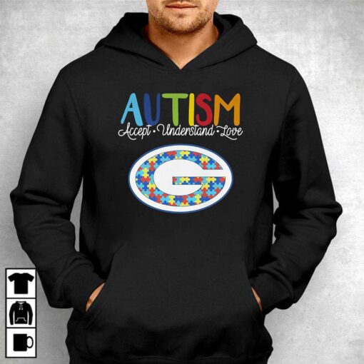 Green Bay Packers Nfl Autism Awareness Accept Understand Love Shirt