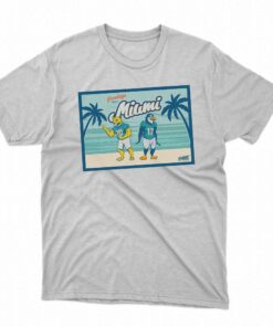 Greetings From Miami Cheetah Penguin Postcard T-shirt For Miami Football Fans Greetings From Miami Cheetah Penguin Postcard T-shirt For Miami Football Fans