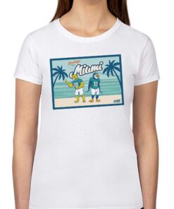 Greetings From Miami Cheetah Penguin Postcard T-shirt For Miami Football Fans Greetings From Miami Cheetah Penguin Postcard T-shirt For Miami Football Fans