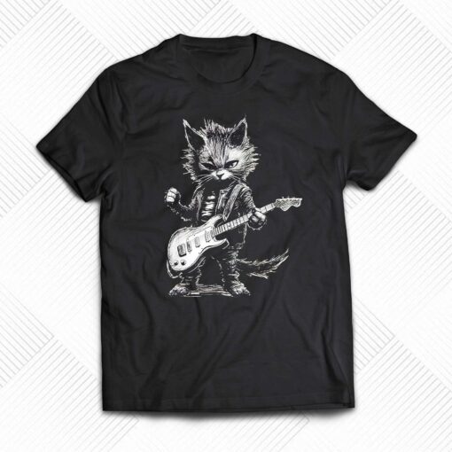 Guitar Cat Rock Cat Playing Guitar Rock Kitty Gifts For Her Shirt