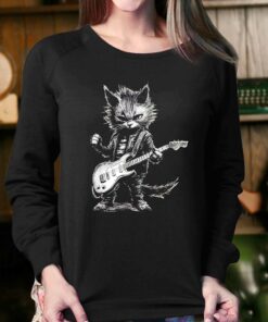 Guitar Cat Rock Cat Playing Guitar Rock Kitty Gifts For Her Shirt 4