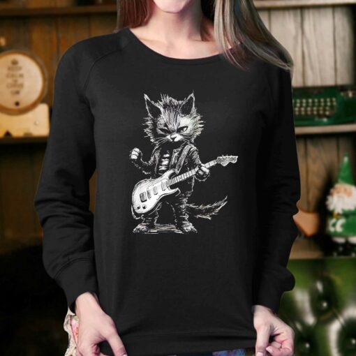 Guitar Cat Rock Cat Playing Guitar Rock Kitty Gifts For Her Shirt