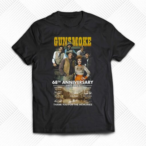 Gunsmoke 68th Anniversary 1955 – 2023 Thank You For The Memories T-shirt