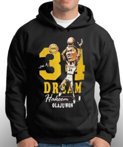 Hakeem Olajuwon Houston Rockets Mitchell Ness Hardwood Classics Caricature Shirt 3
