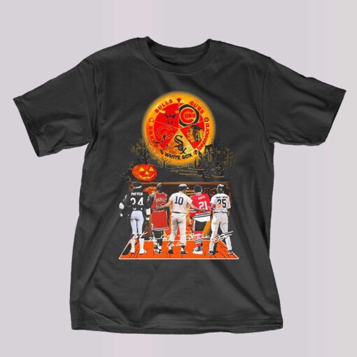 Halloween Chicago Sports Teams Players Signatures Shirt