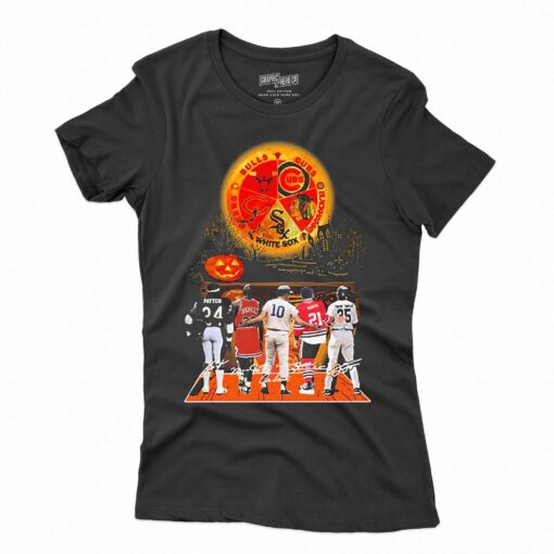 Halloween Chicago Sports Teams Players Signatures Shirt