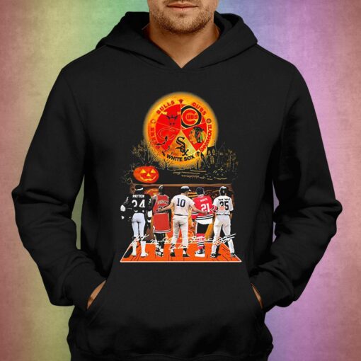 Halloween Chicago Sports Teams Players Signatures Shirt