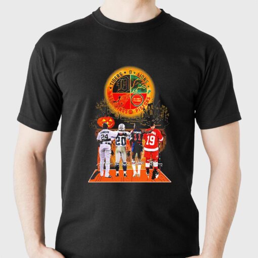 Halloween Detroit Sports Teams Players Signatures Shirt