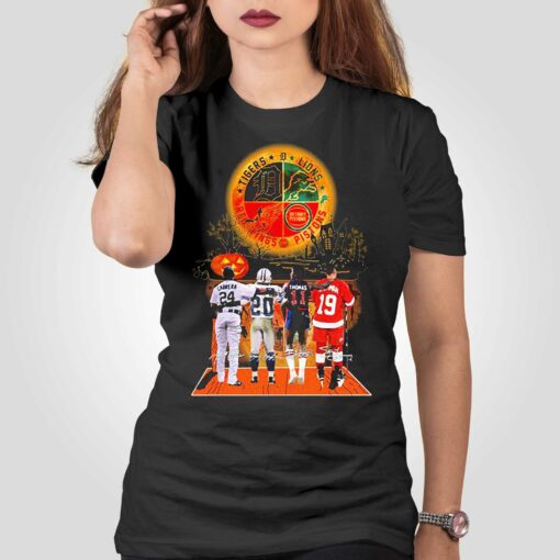 Halloween Detroit Sports Teams Players Signatures Shirt