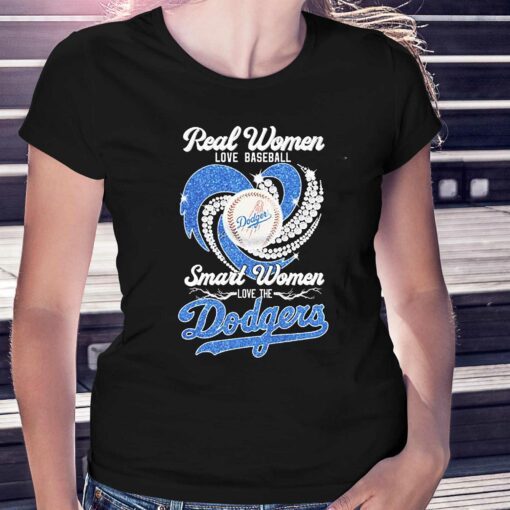 Heart Diamonds Real Women Love Baseball Smart Women Love The Dodgers 2023 Shirt