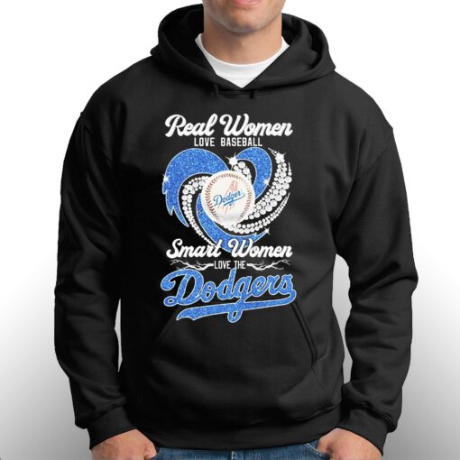 Heart Diamonds Real Women Love Baseball Smart Women Love The Dodgers 2023 Shirt