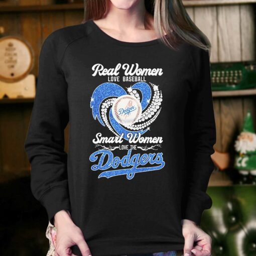 Heart Diamonds Real Women Love Baseball Smart Women Love The Dodgers 2023 Shirt