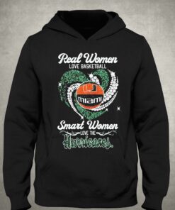Heart Diamonds Real Women Love Basketball Smart Women Love The Miami Hurricanes Shirt 3