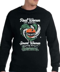 Heart Diamonds Real Women Love Basketball Smart Women Love The Miami Hurricanes Shirt 4