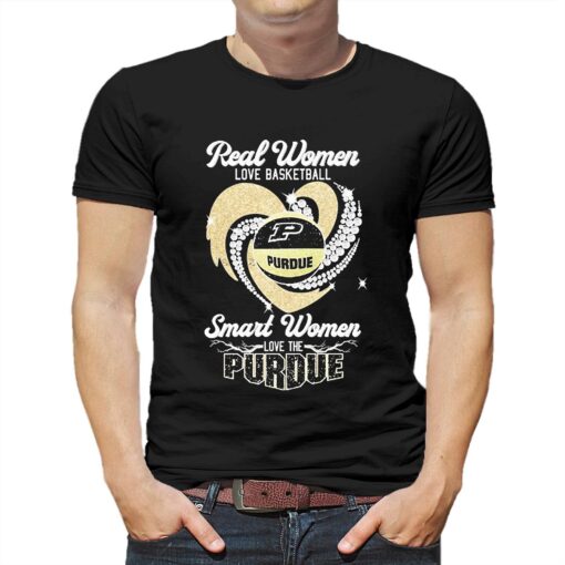 Heart Diamonds Real Women Love Basketball Smart Women Love The Purdue Boilermakers Shirt