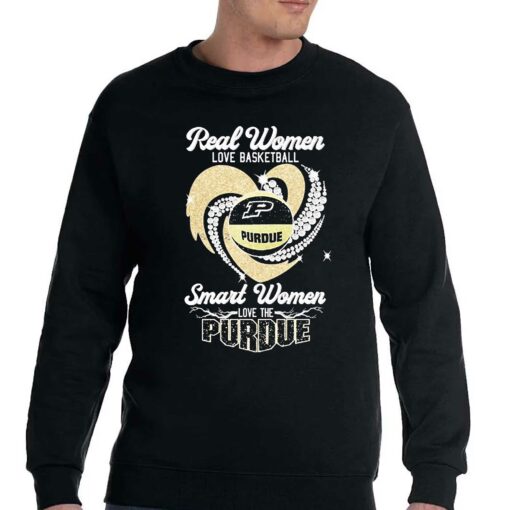 Heart Diamonds Real Women Love Basketball Smart Women Love The Purdue Boilermakers Shirt