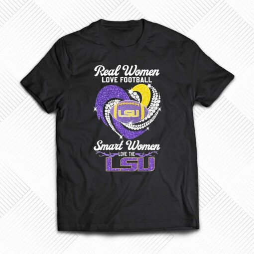 Heart Diamonds Real Women Love Football Smart Women Love The Lsu Tigers Shirt