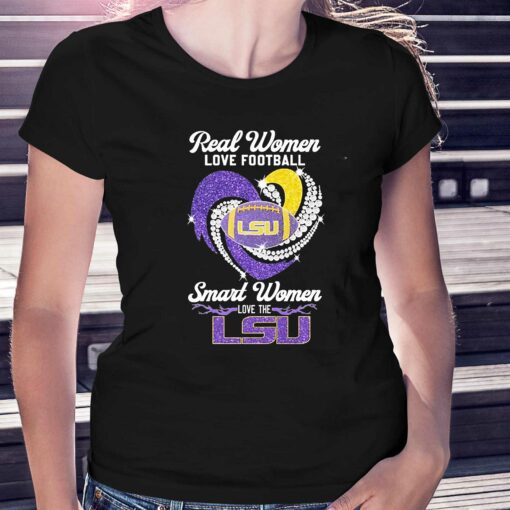 Heart Diamonds Real Women Love Football Smart Women Love The Lsu Tigers Shirt