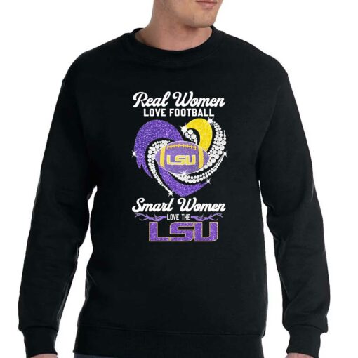 Heart Diamonds Real Women Love Football Smart Women Love The Lsu Tigers Shirt