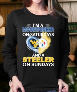 Heart Im A Mountaineer On Saturdays And A Steeler On Sundays Shirt 3 Heart Im A Mountaineer On Saturdays And A Steeler On Sundays Shirt 4