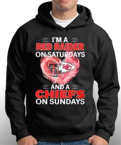 Heart Im A Red Raider On Saturdays And A Chiefs On Sundays Shirt 3