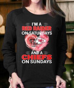 Heart Im A Red Raider On Saturdays And A Chiefs On Sundays Shirt 4