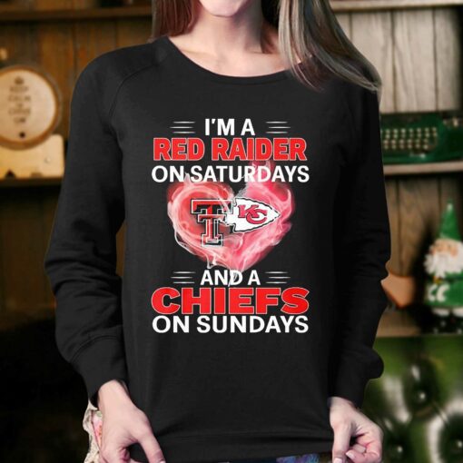 Heart Im A Red Raider On Saturdays And A Chiefs On Sundays Shirt