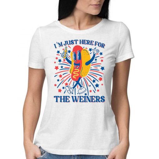 Hot Dog Im Just Here For The Wieners Shirt