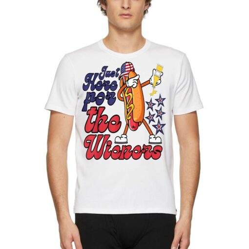 Hot Dog Just Here For The Wieners 4th Of July T-shirt