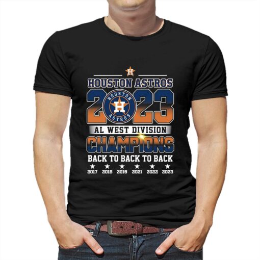 Houston Astros Al West Division Champions Back To Back To Back T-shirt