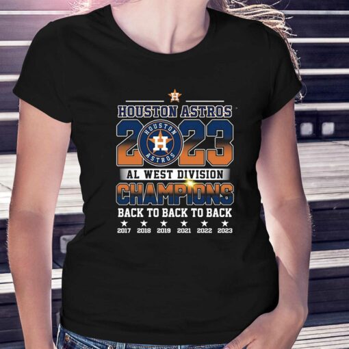 Houston Astros Al West Division Champions Back To Back To Back T-shirt