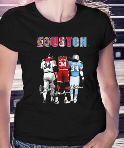 Houston Sports Teams Nolan Ryan Hakeem Olajuwon And Earl Campbell Signatures Shirt 2