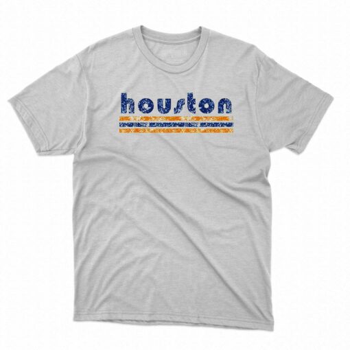 Houston Texas Retro Three Stripe Weathered Vintage Shirt