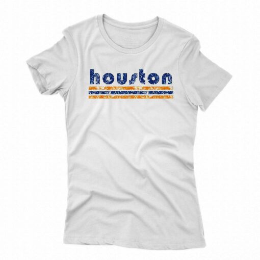 Houston Texas Retro Three Stripe Weathered Vintage Shirt