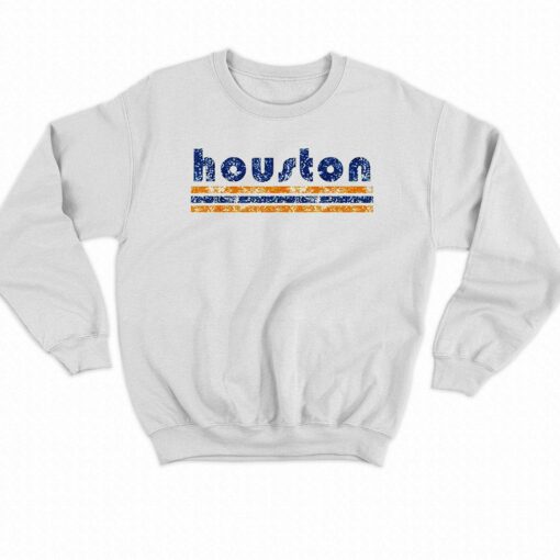 Houston Texas Retro Three Stripe Weathered Vintage Shirt