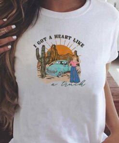 I Got A Heart Like A Truck Retro Western Cowboy Shirt