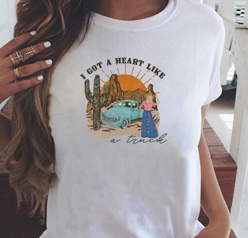 I Got A Heart Like A Truck Retro Western Cowboy Shirt