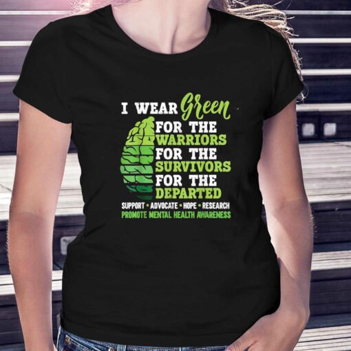 I Wear Green For Mental Health Awareness Fight The Stigma T-shirt