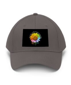 In A World Where You Can Be Anything Be Kind Sunflower Rainbow Daisy Flower Twill Hat In A World Where You Can Be Anything Be Kind Sunflower Rainbow Daisy Flower Twill Hat