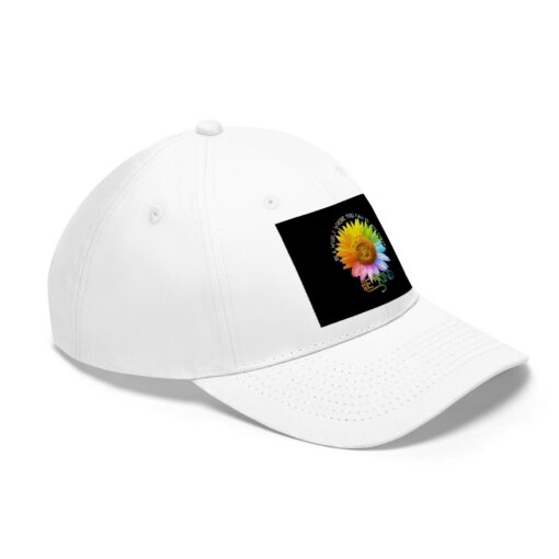 In A World Where You Can Be Anything Be Kind Sunflower Rainbow Daisy Flower Twill Hat