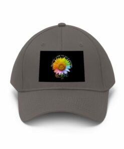 In A World Where You Can Be Anything Be Kind Sunflower Rainbow Daisy Flower Twill Hat 4