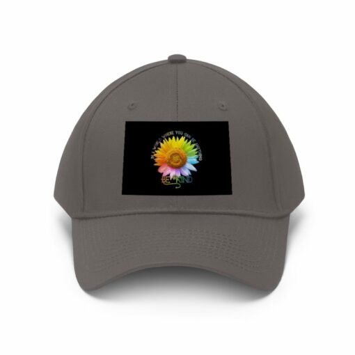 In A World Where You Can Be Anything Be Kind Sunflower Rainbow Daisy Flower Twill Hat