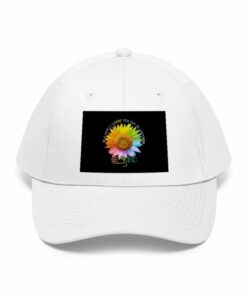 In A World Where You Can Be Anything Be Kind Sunflower Rainbow Daisy Flower Twill Hat 5