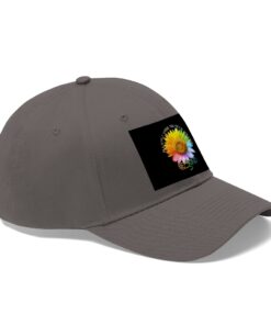 In A World Where You Can Be Anything Be Kind Sunflower Rainbow Daisy Flower Twill Hat 6